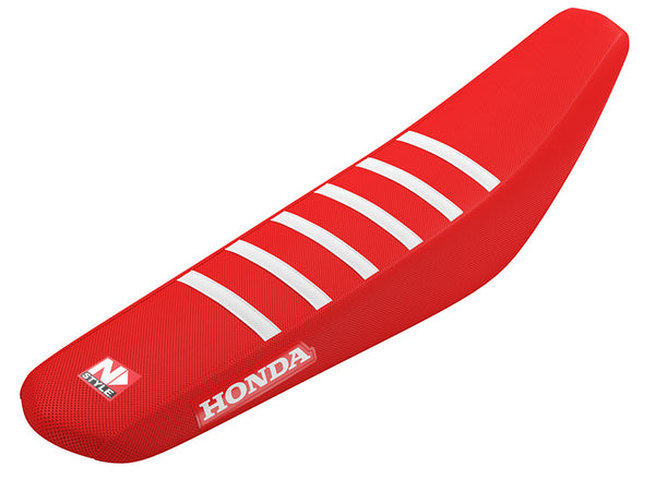 HONDA GRIP SEAT RED WITH 6 WHITE RIBS